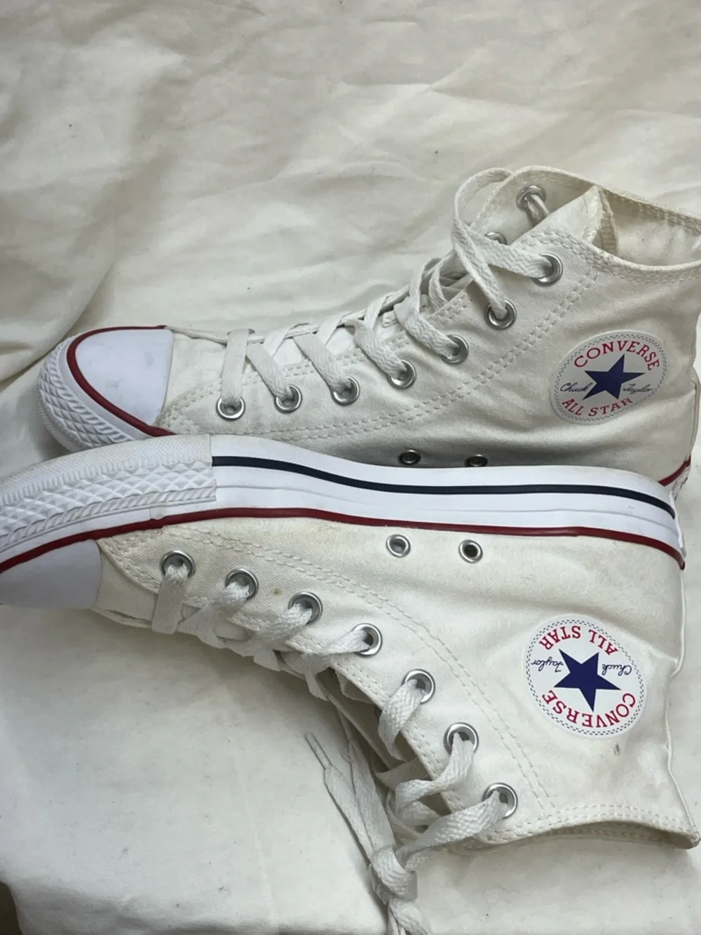 Converse all star Classic White High-Top Canvas Sneakers sz 6m 8wo’s - Picture 5 of 7